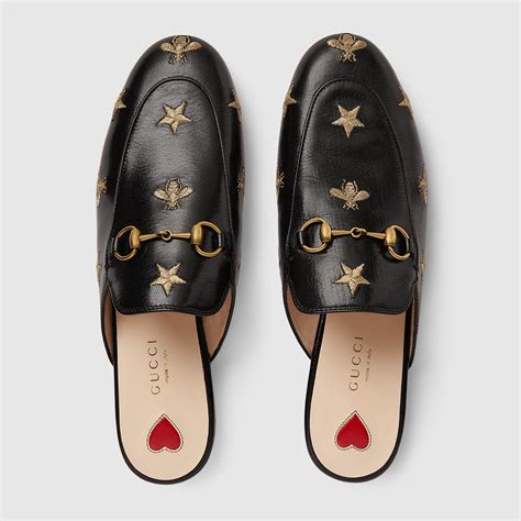 fake princetown leather slipper gucci|gucci princetown embroidered leather slipper.